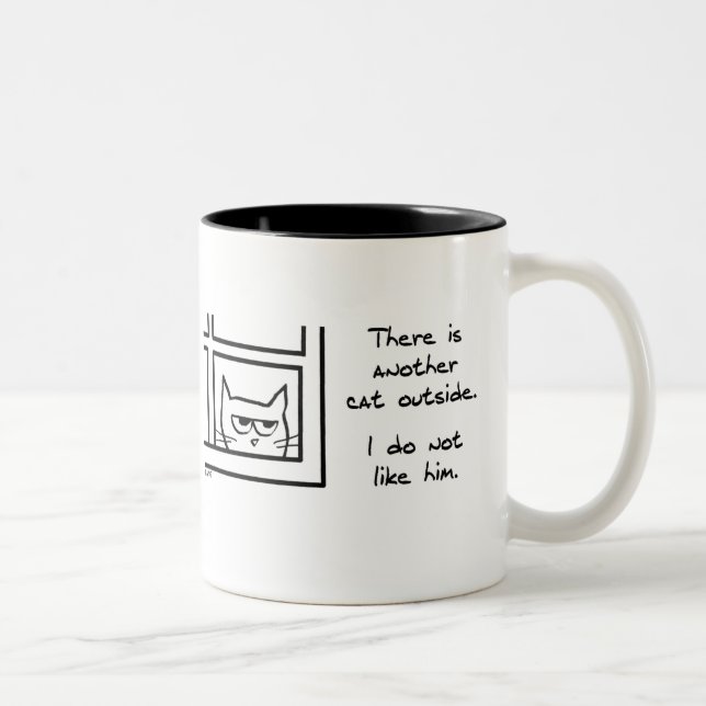 Ese gato vecino tremendo - taza divertida del gato (Derecha)