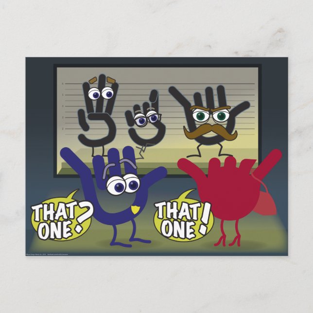 ¡Ese! postal ASL (Anverso)