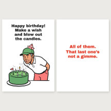 Ese último no es un regalo: tarjeta de cumpleaños