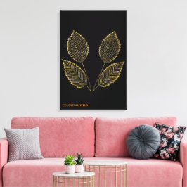 Esencia Botánica de Oro Lienzo de Arte Fino