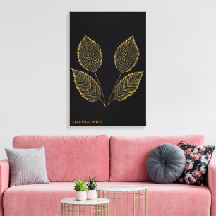 Esencia Botánica de Oro Lienzo de Arte Fino