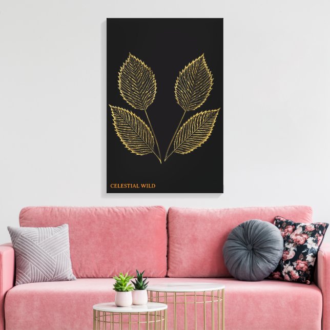 Esencia Botánica de Oro Lienzo de Arte Fino (Insitu (Sala de estar))