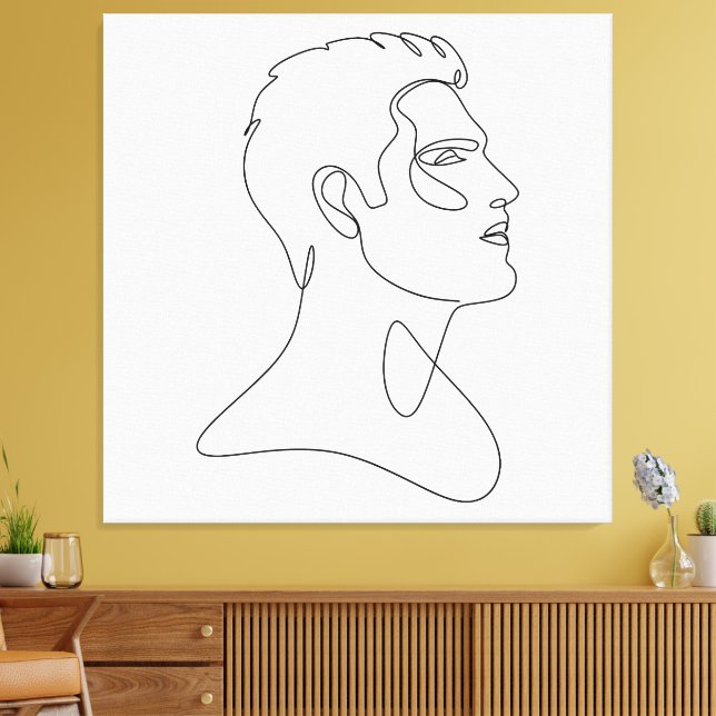 Esencia Singular - Arte de línea masculina Minimal (Insitu (Sala de estar))