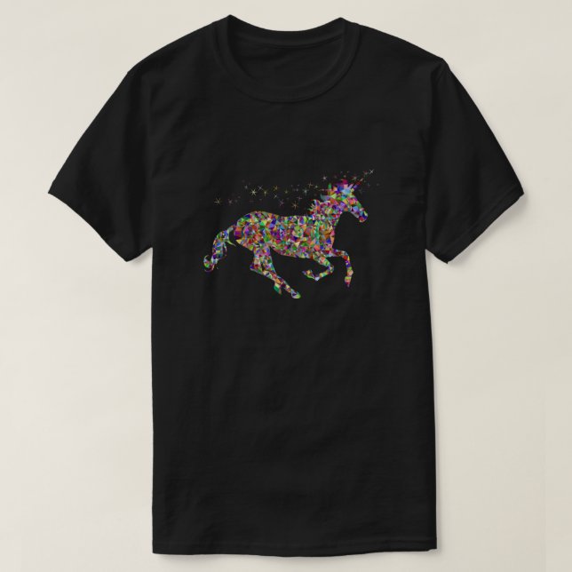 Esencial camiseta unicornio Purpurina arcoiris (Diseño del anverso)