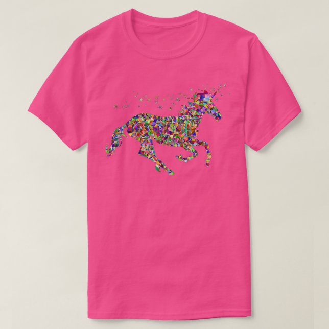 Esencial de camiseta unicornio Purpurina arcoiris (Diseño del anverso)