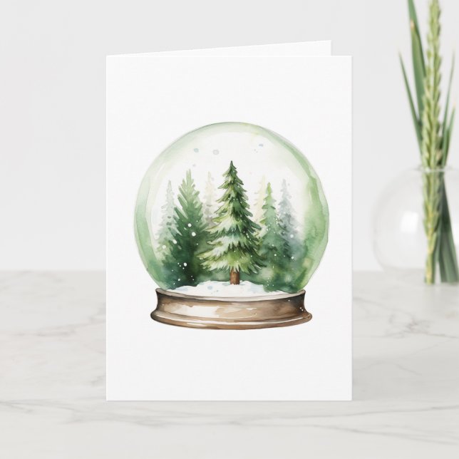 Esfera de nieve navideña con árboles de Navidad en (Anverso)