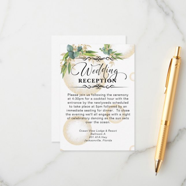Esferas de oro y recepción de bodas botánicas (Anverso/Reverso In Situ)