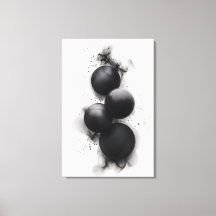 Esferas Negras Arte Abstracto Moderno