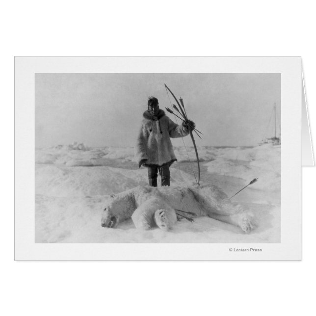 Eskimo Hunter con foto de oso polar (Anverso (Horizontal))