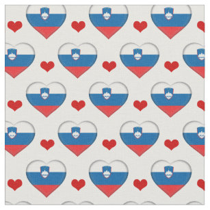 Eslovenia Bandera y tela de moda del Corazón Rojo 