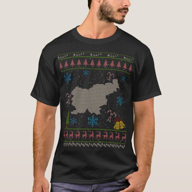 Esloveno feo de la camisa del navidad de Eslovenia (Anverso)