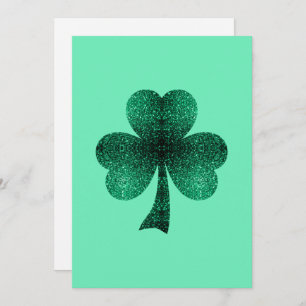 Esmeralda verde esparce Shamrock Clover Invitación