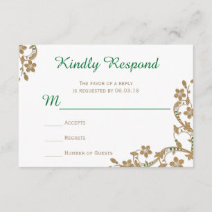 Esmeralda y oro que casan RSVP