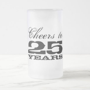 Esmerilado 25to Regalo de cristal de la taza de cerveza del