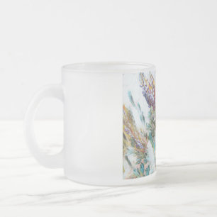 Esmerilado Cristal flower mug ♡ Taza de vidrio flores 