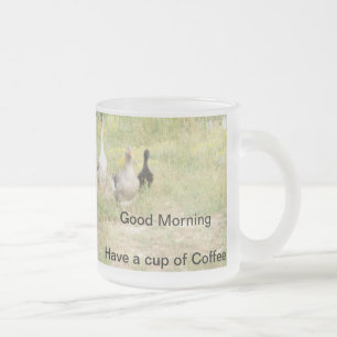 Esmerilado Taza de café de cristal de los gansos
