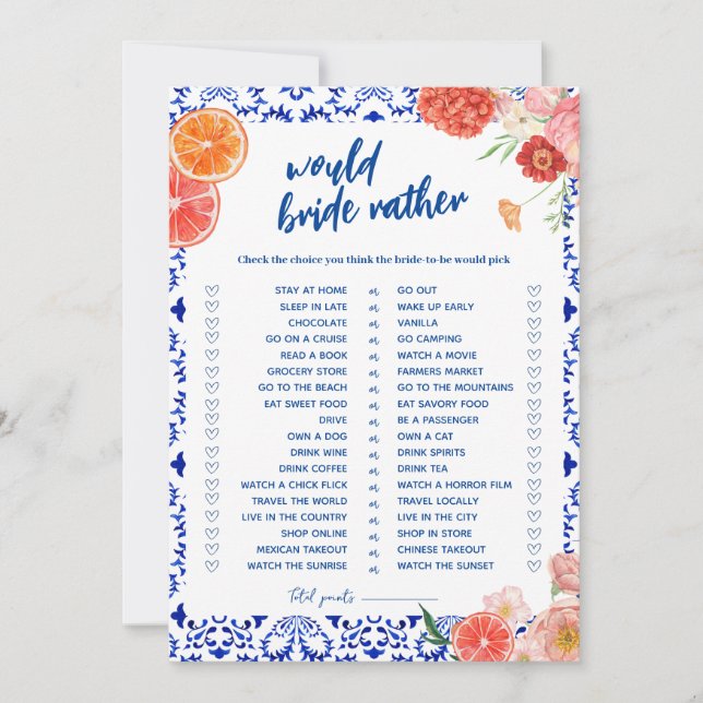 Eso es más ducha preferiría tarjeta de novia (Anverso)