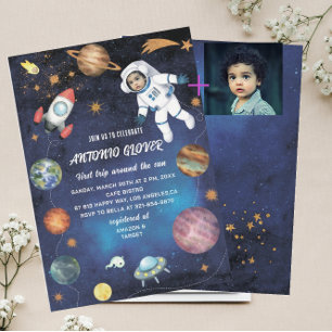 Espacio acuático Cumpleaños Invitación a la foto b