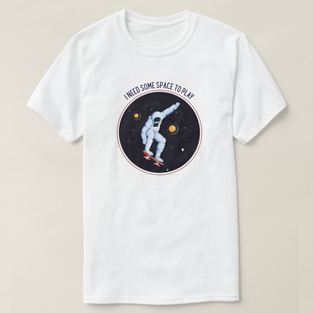 Espacio astronauta abordando divertida camiseta ju (Diseño del anverso)