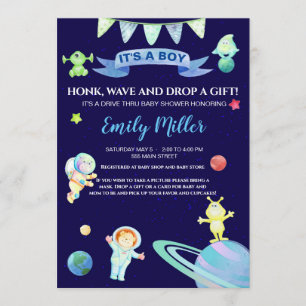 Espacio astronauta conducido por una invitación a