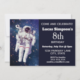 Espacio astronauta invitaciones de cumpleaños con