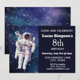 Espacio astronauta invitaciones de cumpleaños con 