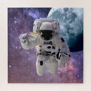 Espacio, astronauta, rompecabezas del amante del c