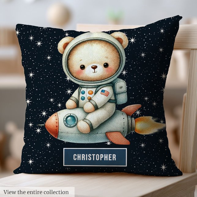Espacio de nombres personalizado Almohada de osito (Custom Name Space Teddy Bear Pillow for Baby Boy)