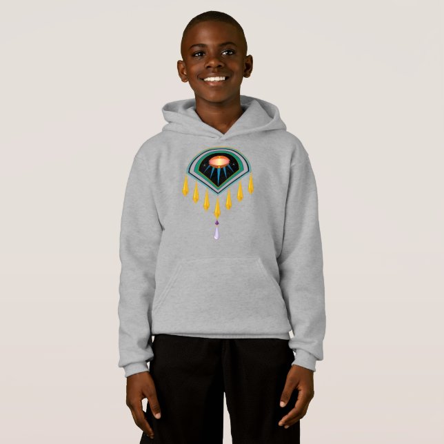 Espacio Deco Huevos Niños Unisex Pullover Hoodie (Anverso completo)