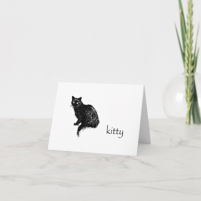 Espacio en blanco de la tarjeta de nota del gatito (Anverso)