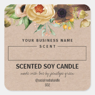Espacio en blanco Kraft Etiquetas de velas de soja