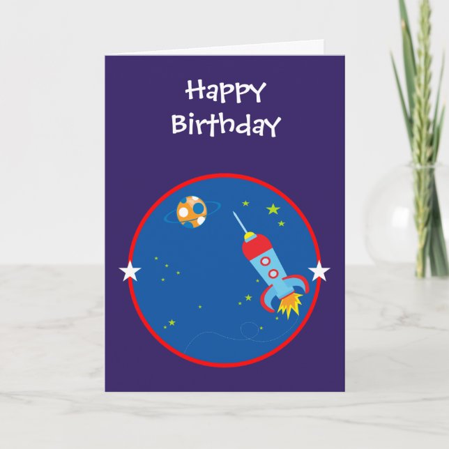 Espacio exterior 1 tarjeta de cumpleaños (Anverso)