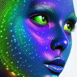 Espacio Futurista Bello Skateboard a color<br><div class="desc">Espacio Futurista Belleza Patinaje de color Mujer Enfrenta Hiper Arte Realista</div>
