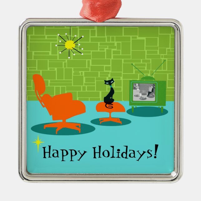 Espacio retro Edad Ornamento de Navidad gitano (Frente)