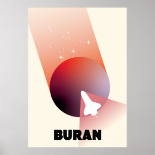 Espacio Transbordador Arte espacial de estilo Vint