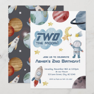 Espacio Ultraterrestre dos invitaciones de cumplea