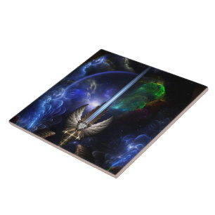 Espada De Ángel Ala De La Azulejos Espaciales Arqu