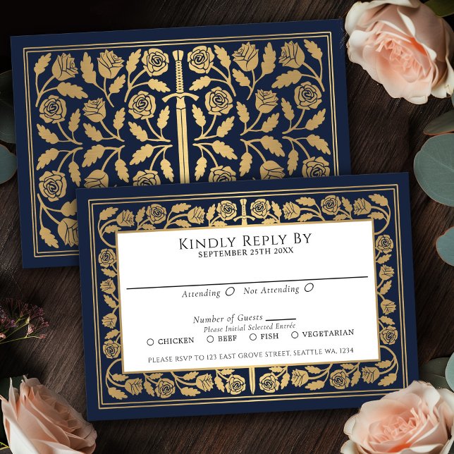 Espada Dorada Medieval Azul RSVP Boda Real (Subido por el creador)