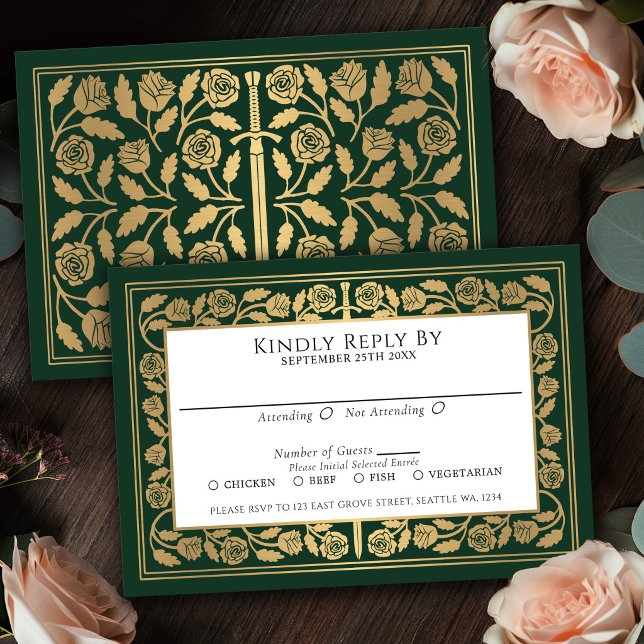 Espada Dorada Medieval Verde RSVP Boda Real (Subido por el creador)