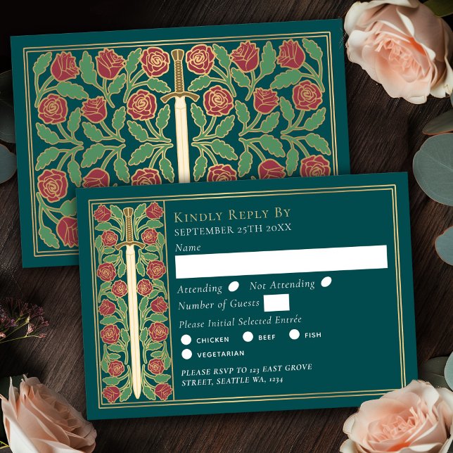 Espada Floral Medieval Turquesa Dorada RSVP de Bod (Subido por el creador)