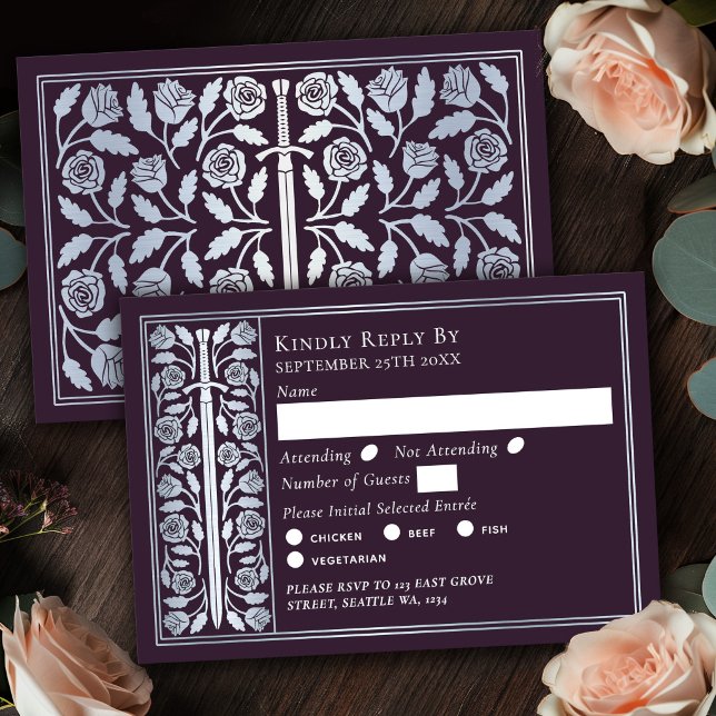 Espada Medieval de Berenjena Plateada RSVP de Boda (Subido por el creador)