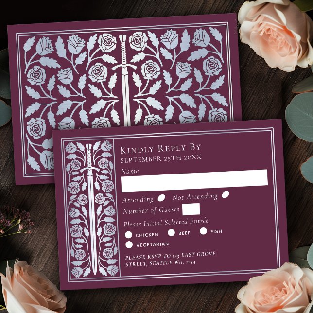 Espada medieval de plata malva RSVP de boda (Subido por el creador)