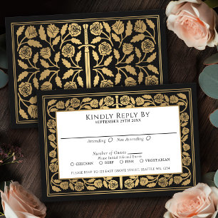 Espada Medieval Dorada Negra RSVP Boda Real