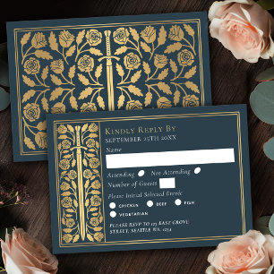 Espada Medieval Gris Dorado RSVP de Boda