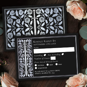 Espada Medieval Negra Plateada RSVP de Boda