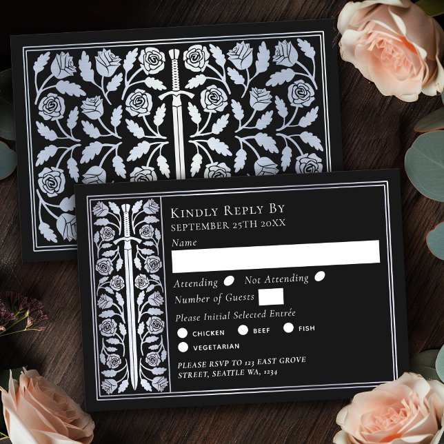 Espada Medieval Negra Plateada RSVP de Boda (Subido por el creador)