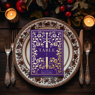 Espada Medieval Purple Royal Tarjeta de Mesa de Bo