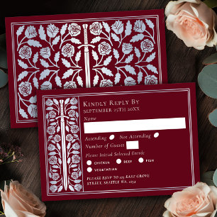 Espada Medieval Roja Plateada RSVP de Boda