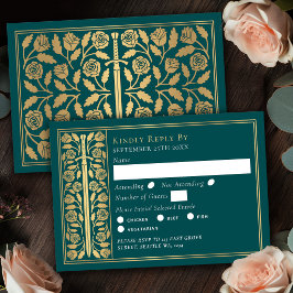 Espada Medieval Teal Dorada RSVP de Boda