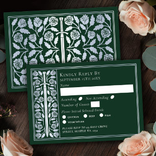 Espada Medieval Verde Plateada RSVP de Boda